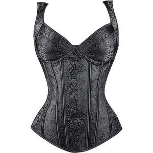 Gothic Jacquard Shoulder Straps Tank Overbust Corset Bustiers | 2XL | NWT